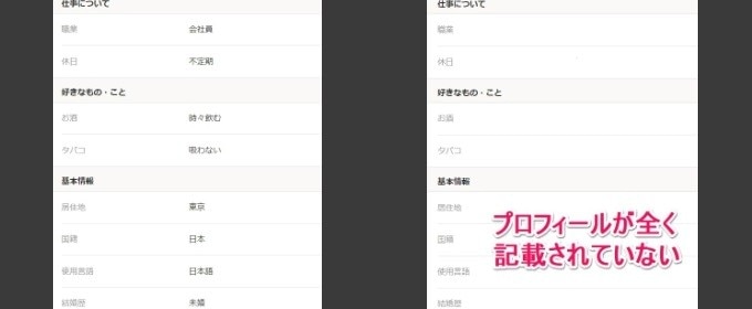 プロフィールが記載されていない
