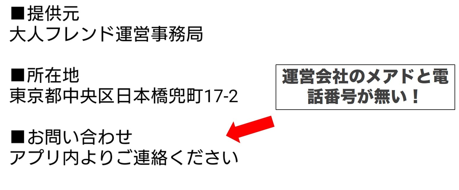 運営会社の実態が不明